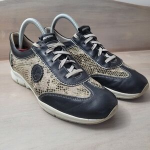 Mephisto Women's Leather Runoff Yael Air-Jet Softy Sneakers Size 7.5 Snakeskin